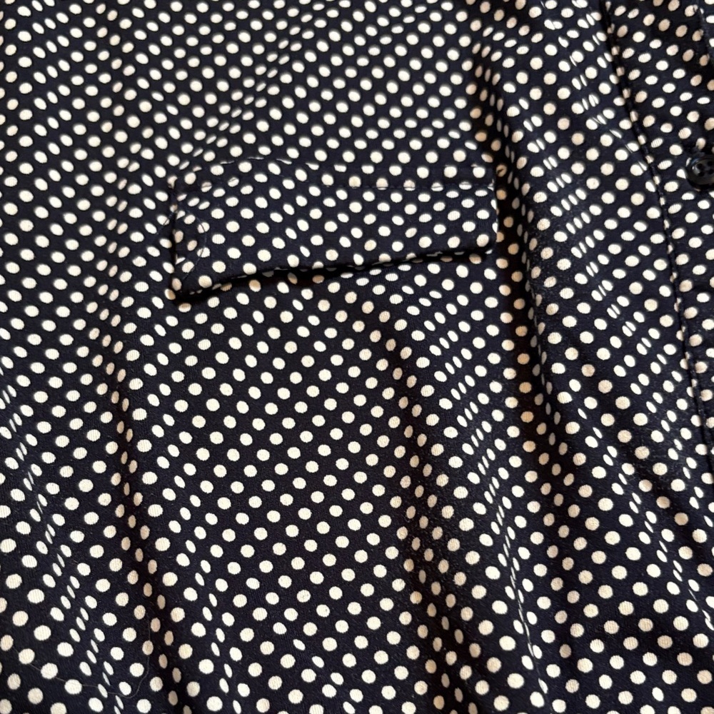 Indigo Rose Navy Polka Dot Midi Shirt Dress with Brown Belt Women’s L - Picture 10 of 16